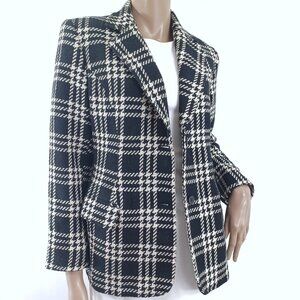 CHADWICKS Jacket Blazer 2 Button Windowpane Plaid Wool Blend 6